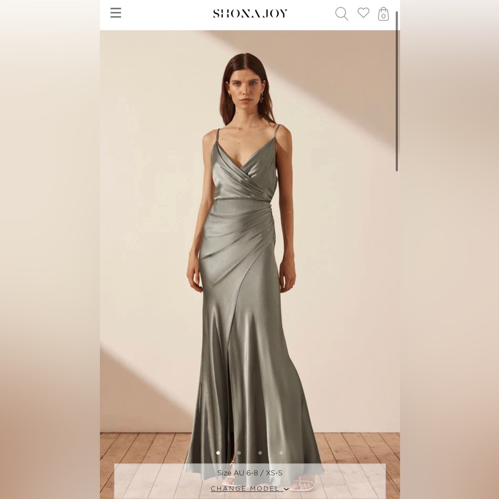 LA LUNE CROSS DRAPED MAXI DRESS - SAGE-SIZE 6